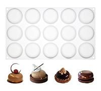 Moule rond en silicone pour 15 cavités 4,6 x 4,6 x 1,8 cm