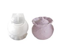 Moule rond en silicone pour pot de béton avec couvercle en résine époxy, plâtre, artisanat fait à la main