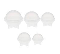 Moule rond en silicone pour résine époxy, fabrication de bijoux, cire de bougie, savon fait maison, moule en plastique pour bombe bain, 5 moules à boules glace tailles différentes