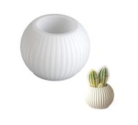 Moule rond réutilisable en silicone avec motif texturé pour supports de cire d'art en résine et planteur, loisirs créatifs, gobelets ronds rayés en silicone