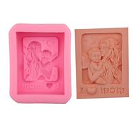 Moule Savon Moule à savon en Silicone chrysanthème Relief 3D, fait la main, fleur de lune, outil salle bains, pâtisserie gâteaux, fournitures artisanales(Color4)