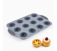 Moule Silicone 12 Cavités, Moule Muffin et Moule a Muffin Gris | Noa Home Deco, Sans BPA et Sans Odeur, Four et Panier Supérieur du Lave-Vaisselle, pour Tartelettes, Chocolat et Gelée