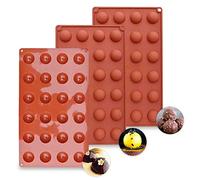 Moule Silicone 3 Pièces Demi Sphere et Sphere - 24 Cavités, Idéal pour Gâteaux, Mousse, Dôme et Gelée Chocolat