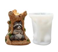 Moule Silicone 3D Souche Raton Laveur | Moule Mignon Raton Laveur 3D en Silicone | Décoration de Table pour Bureau Chambre Fête Anniversaire Thanksgiving | Pièce Maîtresse Fête