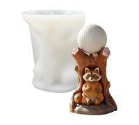 Moule Silicone 3D Souche Raton Laveur | Moule Mignon Raton Laveur 3D en Silicone | Décoration de Table pour Bureau Chambre Fête Anniversaire Thanksgiving | Pièce Maîtresse Fête