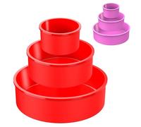 Moule Silicone 3Pcs - Moule Gateau Silicone - Moules SILICONES Rond - MOULES Silicones Air Fryer - Moules Cookeo - MOULE Layer Cake 20 cm - Plat SILICONE Air Fryer - MOULES à Gâteau,Quiche,Patisserie