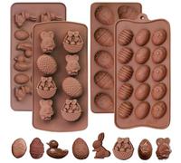 Moule Silicone, 4 pièces Moule Chocolat Paques en Silicone, Oeuf de Lapin de Pâques, Moule Oeuf de Paques, Moule Paques, Moule en Silicone, Moule Silicone Chocolat pour Chocolats,Bonbons,Glaçons,DIY