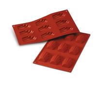 Crealys Moule à madeleines 513006 en silicone rose 1,5 x 17,3 x 32,6 cm
