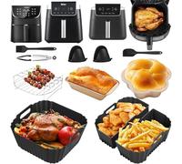 Moule Silicone Air Fryer 19-23cm Accessoires Air Fryer pour Philips 6,2L NA230, Russell Hobbs 8L/8,3L, Moulinex 6,5L-7,5L, Ninja/Cosori/Cecotec Air Fryer Accessoires,Réutilisable accessoires air fryer