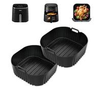 Moule Silicone Air Fryer 23 cm, 2 Pièces Plat Air Fryer Accessoires pour Philips 2000 Série NA230 XL 6,2L, Silicone Accessoires pour Cosori TurboBlaze 5,5L/6L/6,2L