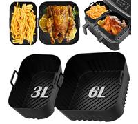 Moule Silicone Air Fryer, Accessoire Air Fryer Compatible avec Philips Dual Basket Airfryer série 3000 NA350, Moule Airfryer Réutilisable Plat