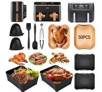 Moule Silicone Air Fryer, Accessoires Air Fryer pour COSORI CAF-R901-AEU 8,5L Dual Zone, Russell Hobbs 9L, Ninja Dual Zone Foodi AF400, Ninja Double Stack XL SL400 9,5L Accessoires Air Fryer