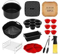 Moule Silicone Air Fryer - Accessoires Air Fryer pour Philips 2000 Series | Pour Philips 2000 Series NA220 NA229 4,2L HD9270 6,2L, Russell Hobbs 4 L, 4,3L, 5,5L, avec Papier Sulfurisé, Moule à Gâteau