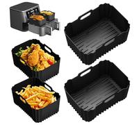 Moule Silicone Air Fryer, Accessoires Air Fryer pour Russell Hobbs 9L & COSORI Air Fryer Dual Zone 8,5L, Ninja Double Stack XL 9,5L, Réutilisable Russell Hobbs Air Fryer Accessoires, Moule Air Fryer