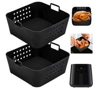 Moule Silicone Air Fryer Accessoires, Moule Air Fryer pour Philip XL 6,2 L, Cecotec 6 L, Moule Accessoires Airfryer pour COSORI 5,5 L/4,7 L, Plat Silicone Air Fryer