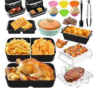 Moule Silicone Air Fryer Accessoires pour Ninja Air Fryer 10.4L AF500EU/COSORI 10L, Accessoire Compatible avec Ninja Foodi Max AF500EU (5,2 L x 2 + 10,4 L)