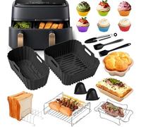 Moule Silicone Air Fryer Accessoires, Pour Philips Série 3000/5000 Dual Basket 3L/6L, 18 Pcs Avec Moule En Silicone Pour Friteuse à Air, Grille Racks, Moule Cake，Moule à Pain, etc