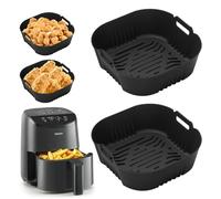 Moule Silicone Air Fryer pour COSORI 2L et Midea 2L, 2 Pièces 15CM Plat AirFryer Friteuse Accessoires, Réutilisable au Lieu du Papier Cuisson Air Fryer Accessoire