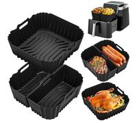 Moule Silicone Air Fryer pour Cosori 5,5L-6,2L, 3 PCS Plat Air Fryer Accessoires pour Philips NA230/Ninja AF180 AF140/Russell Hobbs/Tefal et la Plupart des Friteuses à Air Chaud Carrées 4L-8L
