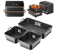 Moule Silicone Air Fryer pour Cosori Air Fryer 10L Twinfry, Lot de 3 Moule Air Fryer Accessoires pour Air Fryer Cosori 10l, Plat Airfryer Accessoires Air Fryer Moule pour Airfryer Cosori 10L