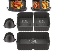 Moule Silicone Air Fryer pour Ninja 10.4L AF500EU, Moule Air Fryer pour Ninja Foodi Flexdrawer 10,4 L, Réutilisable 10.4L Plat Airfryer idéal pour réunions de Famille/Amis, Fêtes, Party