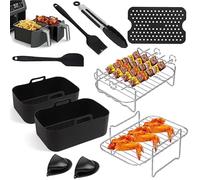 Moule Silicone Air Fryer pour Ninja Double Stack XL Friteuse Sans Huile SL400EU, Moule Accessoires Airfryer pour Foodi Max Dual Zone 9.5l AF400EU AF300EU