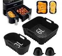 Moule Silicone Air Fryer pour Philips Dual Basket 9l, Moule Air Fryer pour Philips Serie 3000 NA350/Serie 5000 NA550, Réutilisable Plat Airfryer pour réunions de Famille/Amis, Fêtes, Party