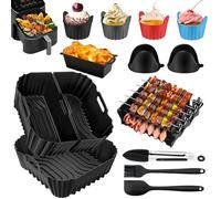 Moule Silicone Air Fryer pour Philips Série 2000 6.2L, Airfryer Accessoires Set pour Philips 6.2L NA230, Réutilisable Accessoires Airfryer avec Grille Racks/Muffin-/ Pain Moule etc