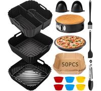 Moule Silicone Air Fryer pour Philips Série 2000 6.2L NA230 -Accessoires Air Fryer pour Moulinex 7.5L EZ8558F0, COSORI 5,5L 6L 6,2L Turbo Tower Pro Smart 10,8L, Cecotec 5,5L 6L, Moule Muffins Silicone