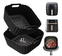 Moule Silicone Air Fryer pour Russell Hobbs Air fryer 4L/4,3L, 2 Paquet Réutilisable Carré Airfryer Accessoires Moule Friteuse pour Cecotec/Cosori/Aigostar