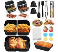 Moule Silicone Air Fryer Set pour Ninja Foodi Flex 10.4 L AF500EU, Silicone Moule Air Fryer Accessoires (1x10,4L + 2x5,2L) pour Ninja Air Fryer