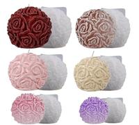 Moule Silicone Bougie 1 PC Rose Boule Bougie Silicone Moule Bricolage À La Main Gâteau Cuisson Du Sucre Retournant Moules En(1 40MMTT2310489-1)