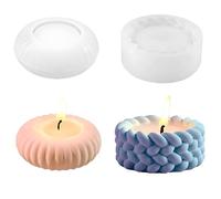 Moule Silicone Bougie Bougeoir Kit Fabrication 2 Pièces Moules Pour Bougies Chandelier Epoxy Platre Beton Resine 3D Bricolage Activité Manuelle Jesmonite Forme