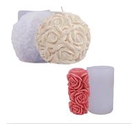 Moule Silicone Bougie Kit Fabrication 2 Pièces Fleur Moules Pour Bougies Epoxy Resine 3D Bricolage Activité Manuelle Jesmonite Forme Pour Bougies Parfumée Savons