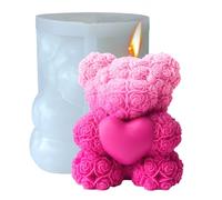 Moule Silicone Bougie, Moule bougies Ourson, Faciles à Démouler,pour la Bougies parfumées, cadeaux de Noël, Artisanat en Résine cadeaux de Saint-Valentin (L)