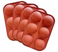 Moule Silicone Demi-Sphère, 4 paquets Silicone Moules de Cuisson, Rond Moule pour la Fabrication de Boule Chocolat, Gâteau, Pudding, Mousse de Dôme