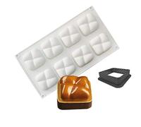 moule silicone dessert, moules En Silicone pour Glace Chocolat Pâtisserie Dessert, Outil croustillant carré en Plastique, 8 Trous Forme de pierre