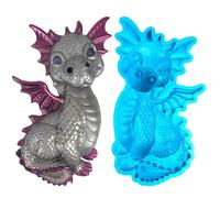 Moule Silicone Dragon 3 D - Résine De Moule Flexible Réutilisable, Ciment, Bougies, Projets De Ciment | Moule Détaillé En Silicone, Fabricant De Sculptures De Dragon Fantasy,