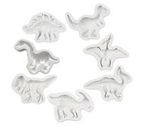 Moule Silicone Fondant Moule À Gâteau En Fondant En 7 Pièces Orné De Dinosaures Dont Un Tricératops Un Tyrannosaure Rex Et Un Ptéranodon Gris
