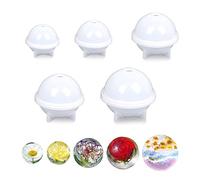 Moule silicone forme 5 pièces Résine Moules en Silicone Sphère, Ronde Moules, Bijoux Artisanat Fabrication Boule de Silicone Moule résine époxy, pour Bricolage Bougie Bain Bombe Savon