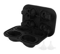 Moule Silicone Glace Crâne 4 Compartiments, Résistant et Facile à Nettoyer, Avec 2 Entonnoirs - Glaçons Originaux, Conservation Longue Durée, Cadeau Parfait