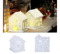 Moule Silicone Maison, Moule Bougie Silicone, Moule Bougie Noel, 3D Moules Silicone Platre, pour Placer Des Bougies, Moulage Resine Epoxy, DIY Décoration Intérieure