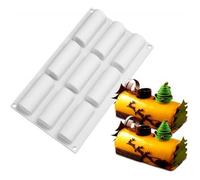 Moule Silicone mini bûche bûchette ou moule insert 9 cavités pour pâtisserie chocolat Desserts mousse Gâteau 3 D Antiadhésifs