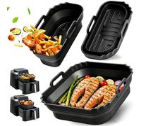 Moule Silicone Pliable Air Fryer pour Ninja MAX PRO 6,2L AF180EU, 2 Pièces | Accessoires pour Friteuse à Air, pour Philips Série 2000 6,2L (NA230/00), Silicone Insert Air Fryer, Réutilisable, Sans BPA