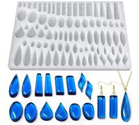 Moule Silicone pour Bijoux,41 paires de formes,resine epoxy moule silicone,Moule rectangulaire en résine UV pour pendentif en forme de larme,Pour des créations DIY de boucles d'oreilles et de colliers