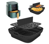 Moule silicone pour friteuse à air avec séparateur - Accessoire compatible Ninja Speedi COSORI Philips Tefal et autres marques - Idéal pour cuisson simultanée et rangement facile