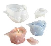 Moule Silicone Resine Epoxy, Forme Coquillage Pot Moule Avec Couvercle