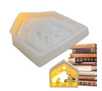 Moule Silicone Scène Nativité Forme De Fabrication Figurine Jésus Bougeoir | Moule Porte-Bougie Tealight Pour Plâtre Résine Argile Savon Fait Main Halloween Fête Anniversaire Nouvel An Table de