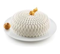 Silikomart - Moule à gâteau en silicone Modern HONORÉ - Design 3D Ø195×70 mm 1600 ml Gris clair