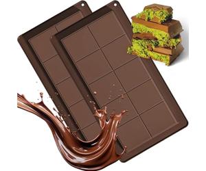 Moule Tablette Chocolat en Silicone - Créez la Tendance Dubai avec nos Moules Profonds, Démoulage Parfait Garanti | Moule à Chocolat Antiadhésif pour Pâtissiers Maison (Lot de 2)